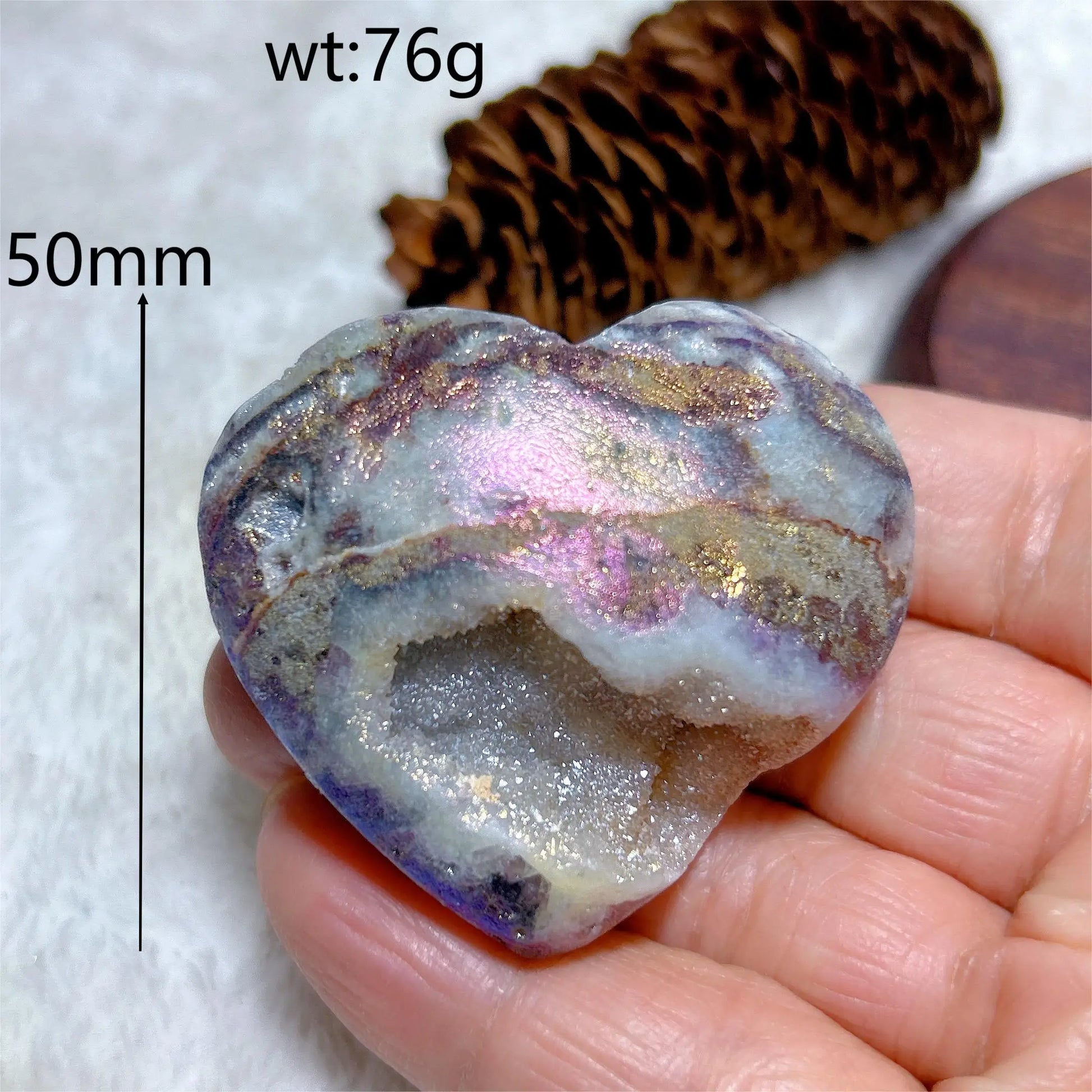 Purple Aura Sphalerite Heart-ToShay.org