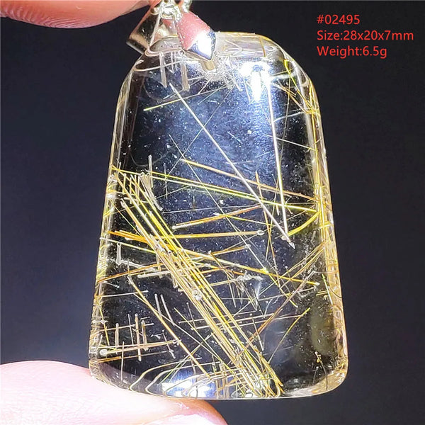 Gold Rutilated Quartz Pendant-ToShay.org