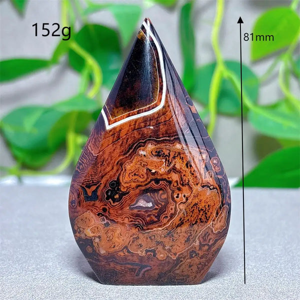 Black Red Silk Agate Flame-ToShay.org