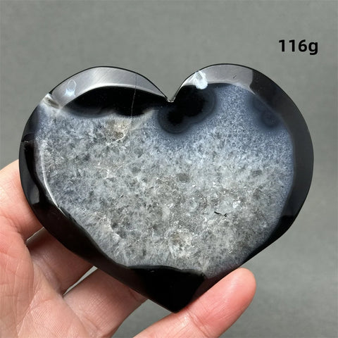 Black Agate Geode Heart-ToShay.org