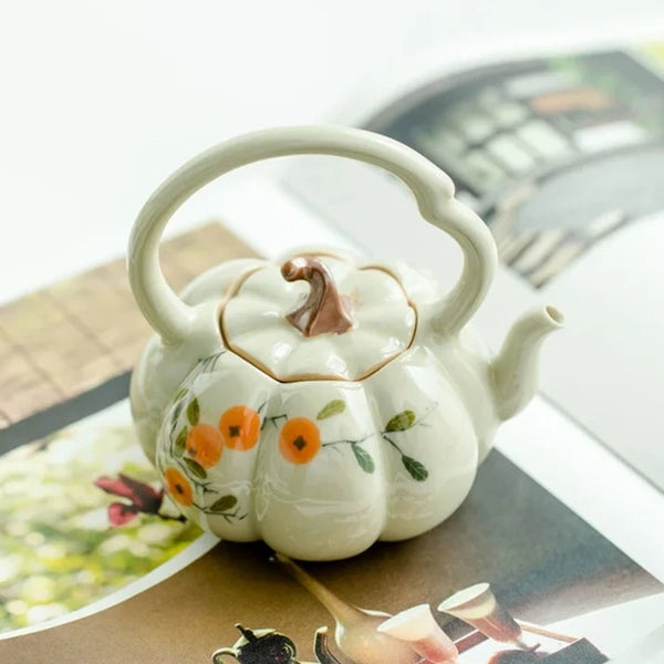 Pumpkin Ceramic Teapot-ToShay.org