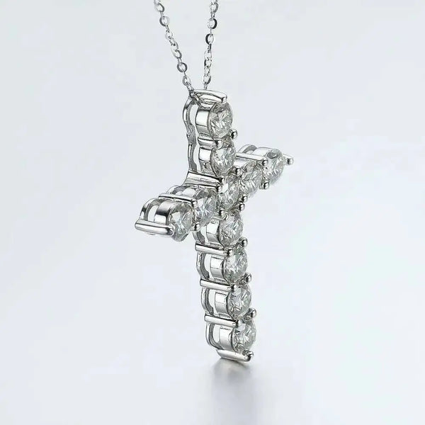 Sliver Crystal Cross Pendant-ToShay.org