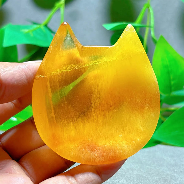 Yellow Fluorite Catface Bowl-ToShay.org