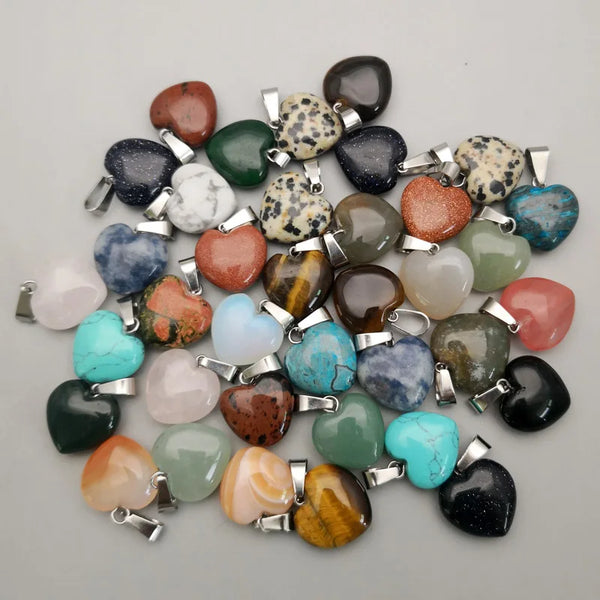 Mixed Crystal Heart Pendants-ToShay.org