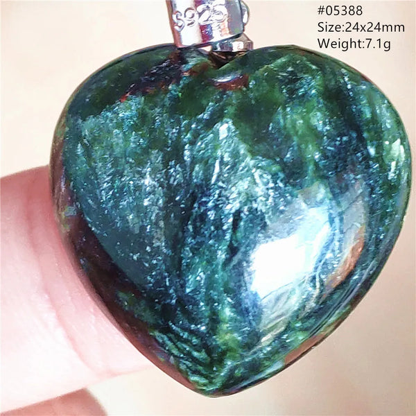 Green Seraphinite Heart Pendant-ToShay.org
