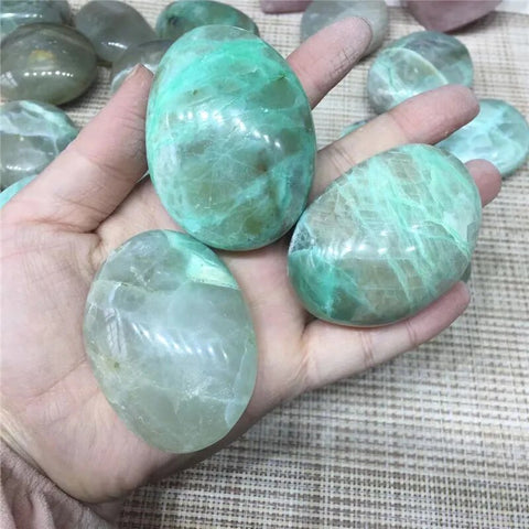 Green Moonstone Palm Stones-ToShay.org