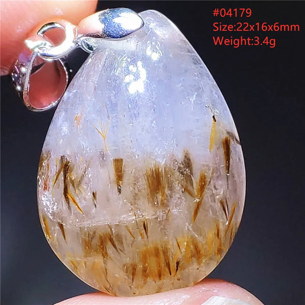 Gold Rutilated Pendant-ToShay.org
