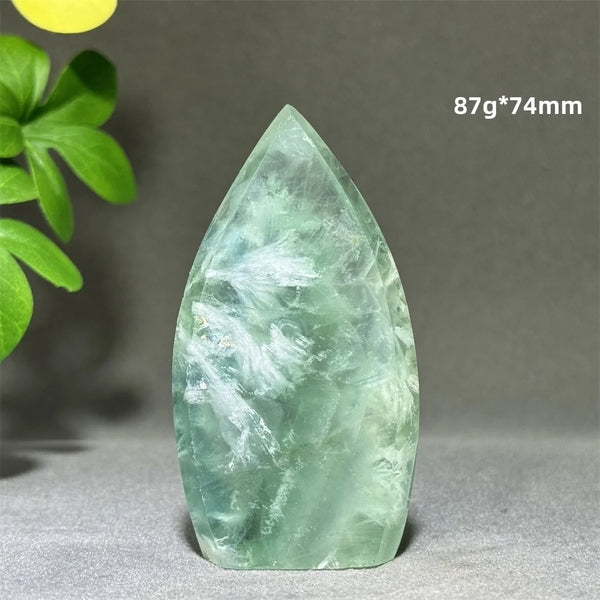 Green Feather Fluorite Torch-ToShay.org