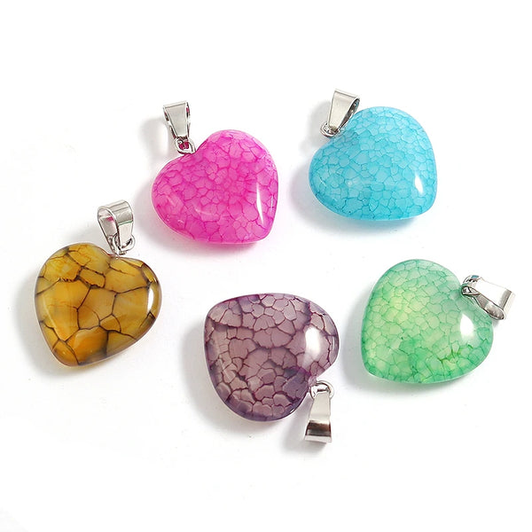 Mixed Dragon Veins Agate Hearts-ToShay.org