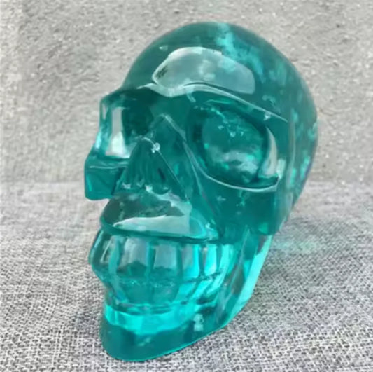Blue Melting Stone Skull-ToShay.org