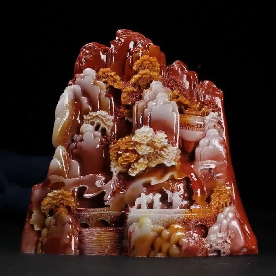 Red Shoushan Stone Landscape-ToShay.org