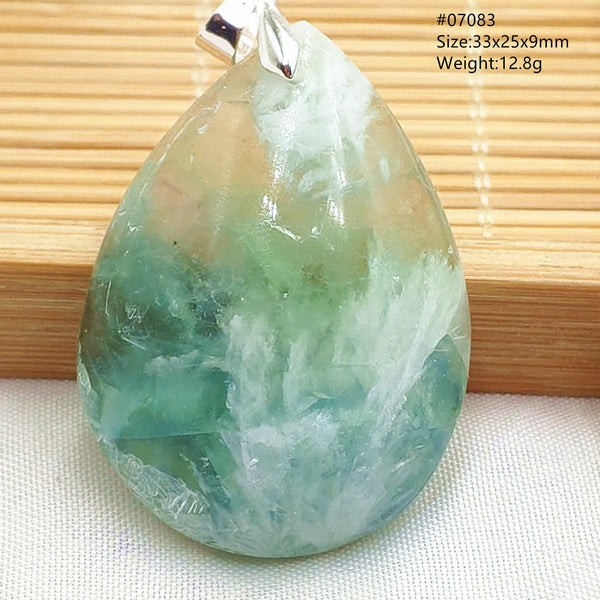 Green Feather Fluorite Pendant-ToShay.org