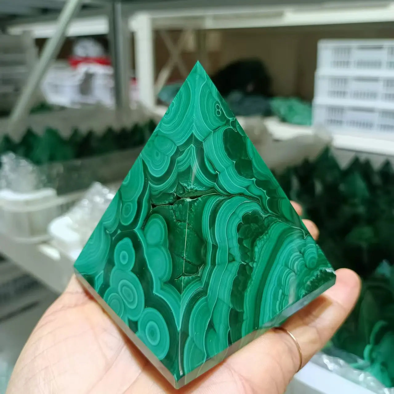 Green Malachite Pyramid-ToShay.org