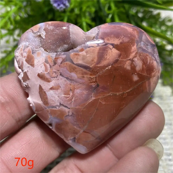 Pink Flower Agate Heart-ToShay.org