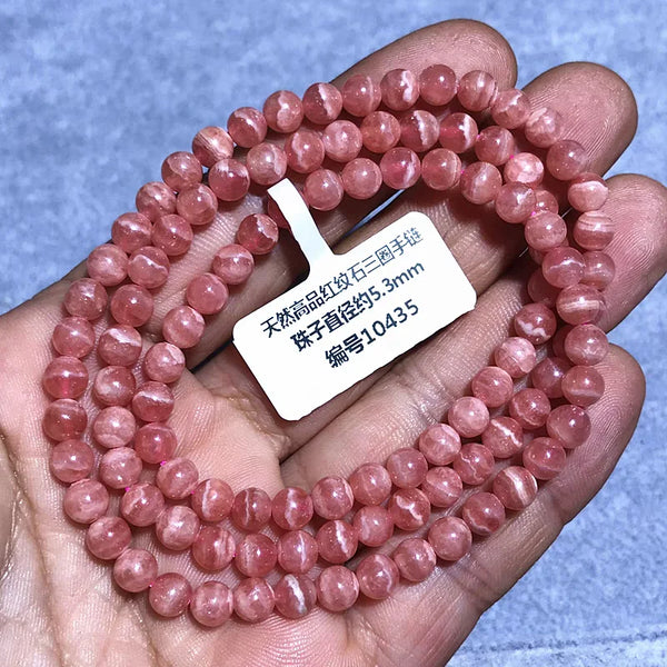 Pink Rose Rhodochrosite Bracelet-ToShay.org