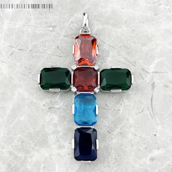 Gold Gemstone Cross Pendant-ToShay.org