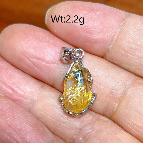 Gold Rutilated Pendant-ToShay.org