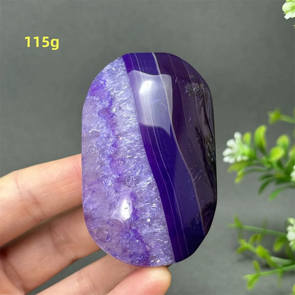 Purple Agate Palm Stone-ToShay.org