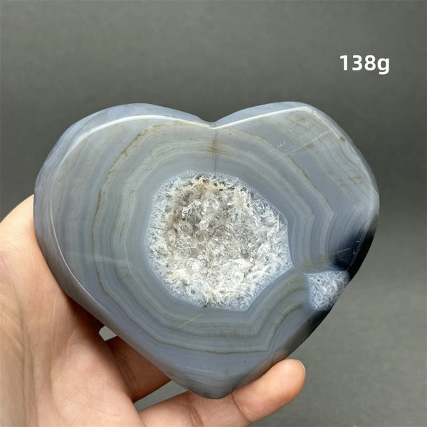 Grey Agate Geode Heart-ToShay.org