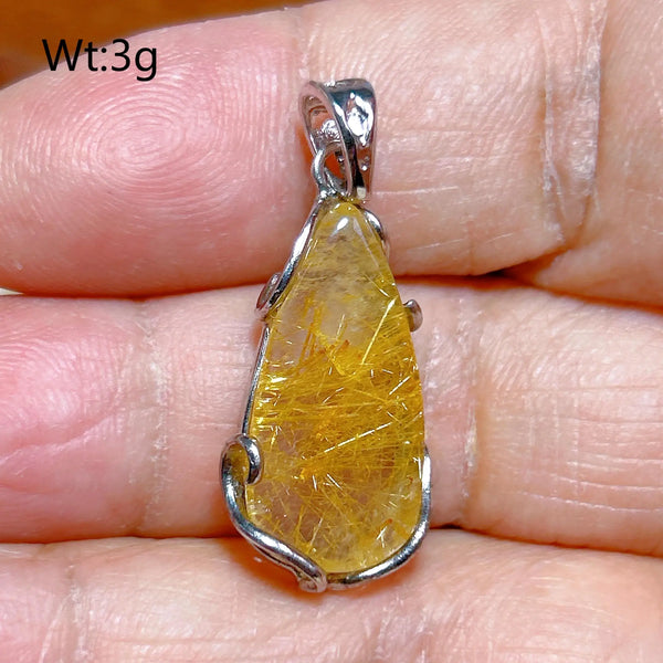 Gold Rutilated Pendant-ToShay.org