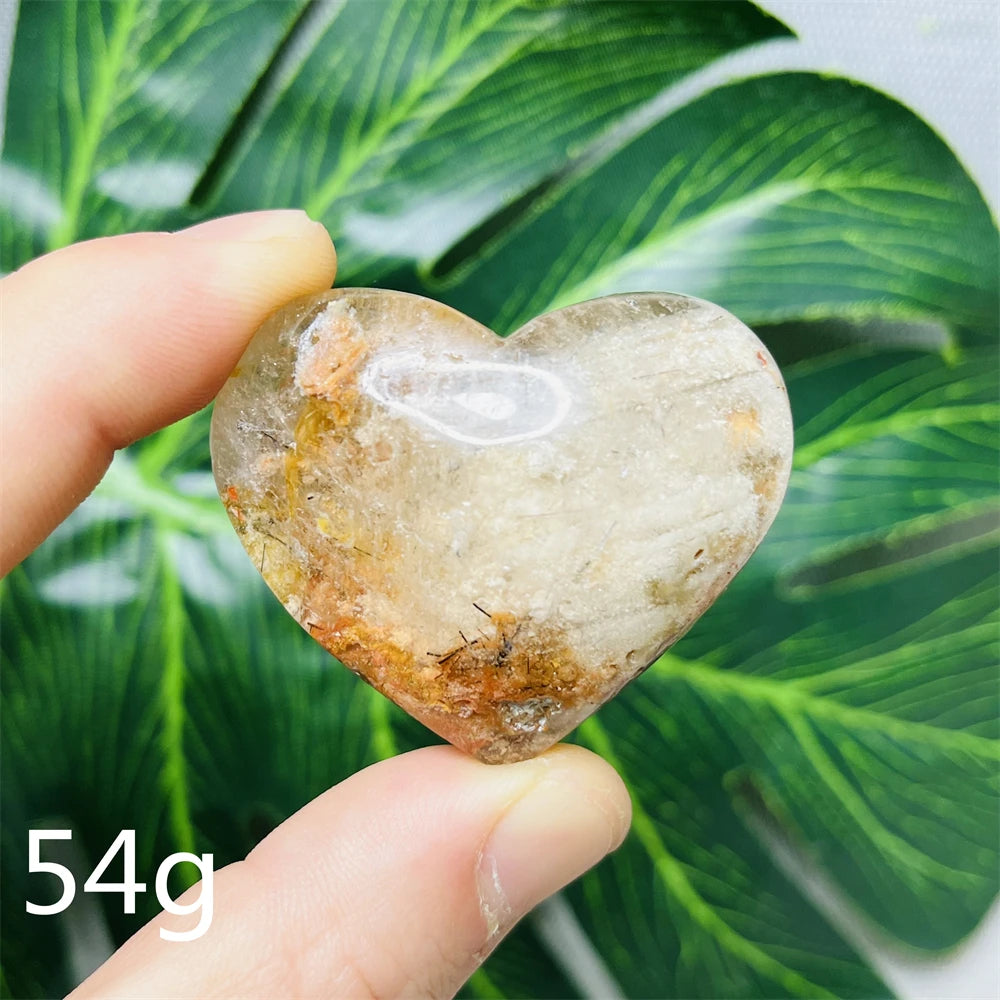 Yellow Garden Ghost Quartz Heart-ToShay.org