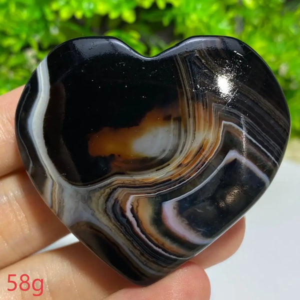Black Agate Geode Heart-ToShay.org