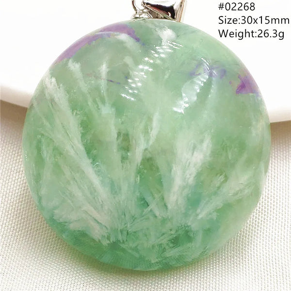 Green Feather Fluorite Pendant-ToShay.org