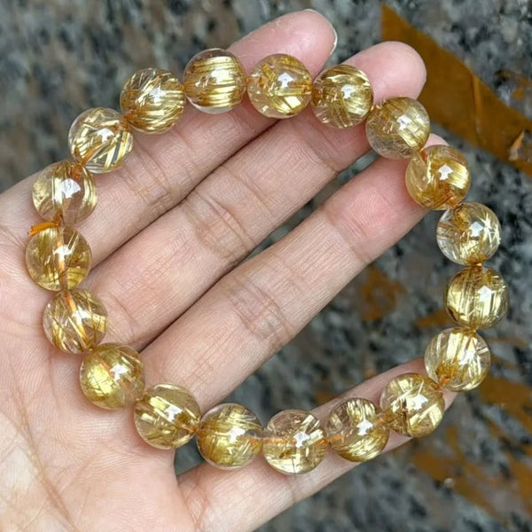 Gold Rutilated Quartz Bracelet-ToShay.org