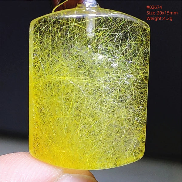 Gold Rutilated Quartz Pendant-ToShay.org