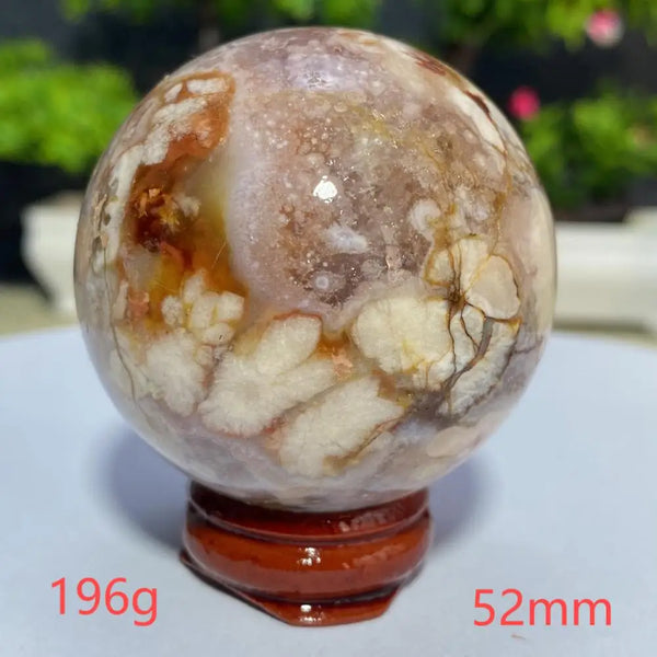 Pink Cherry Blossom Agate Ball-ToShay.org
