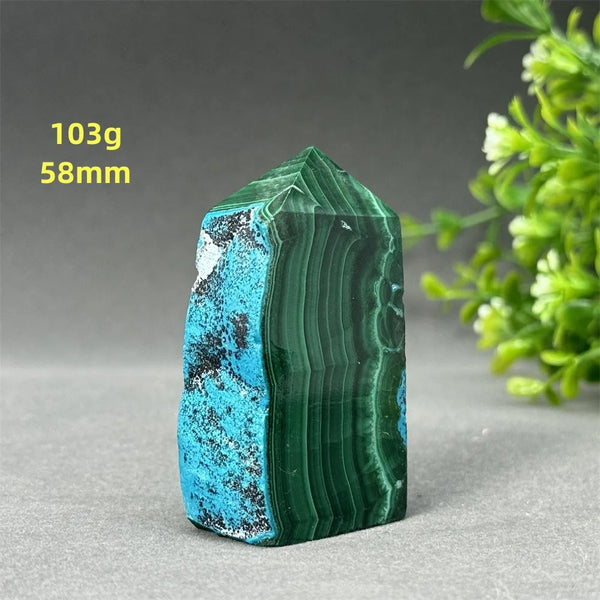 Blue Chrysocolla Malachite Point-ToShay.org