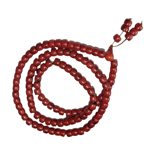 Red Glass Snow Barrel Beads-ToShay.org