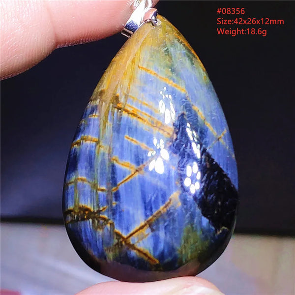Blue Pietersite Chatoyant Pendant-ToShay.org
