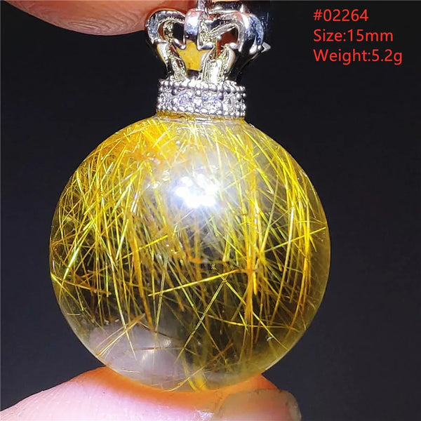 Gold Rutilated Quartz Pendant-ToShay.org