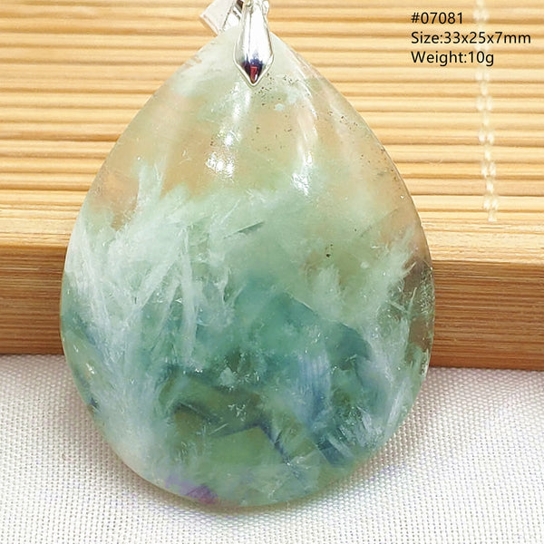 Green Feather Fluorite Pendant-ToShay.org