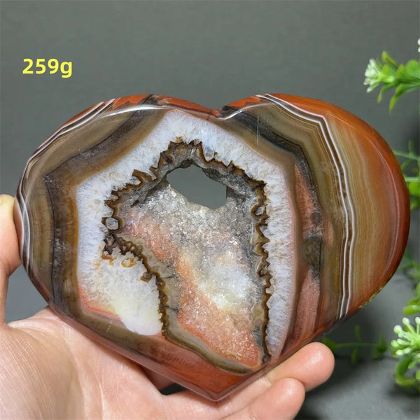 Black Red Striped Agate Hearts-ToShay.org