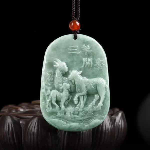 Green Jade Lamb Pendant-ToShay.org