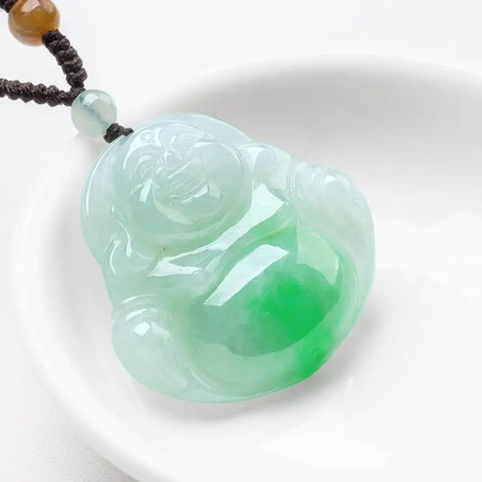 Green Jadeite Maitreya Buddha-ToShay.org