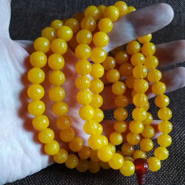 Yellow Agate Mala Beads-ToShay.org