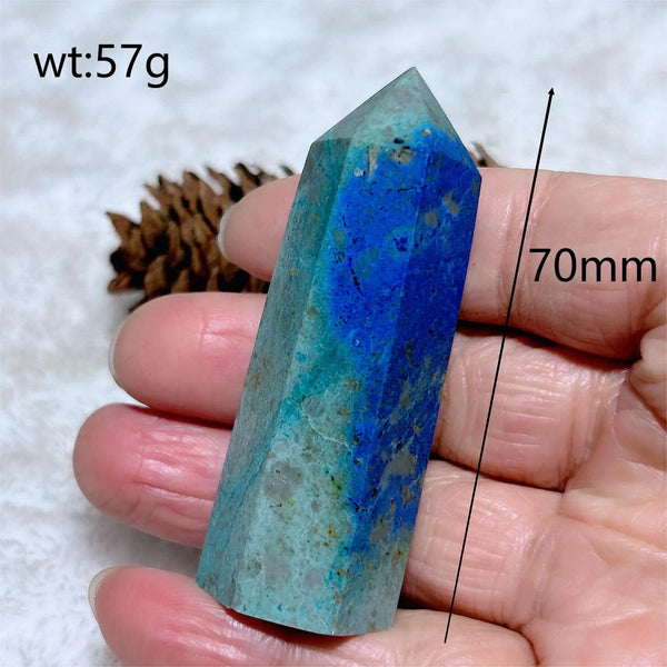 Blue Azurite Chrysocolla Point-ToShay.org