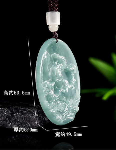 Green Jade Ram Pendant-ToShay.org