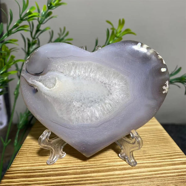 Grey Agate Geode Heart-ToShay.org