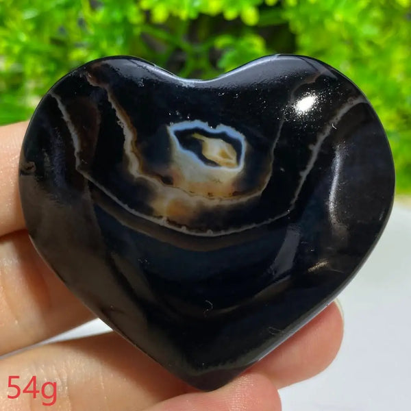 Black Agate Geode Heart-ToShay.org