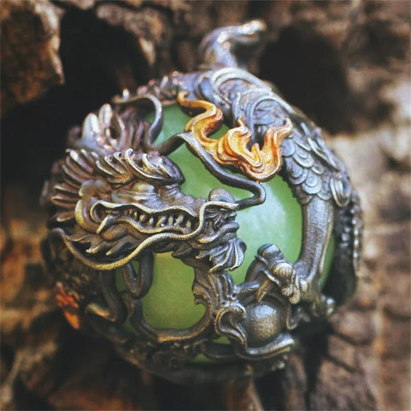 Silver Dragon Ball Pendant-ToShay.org