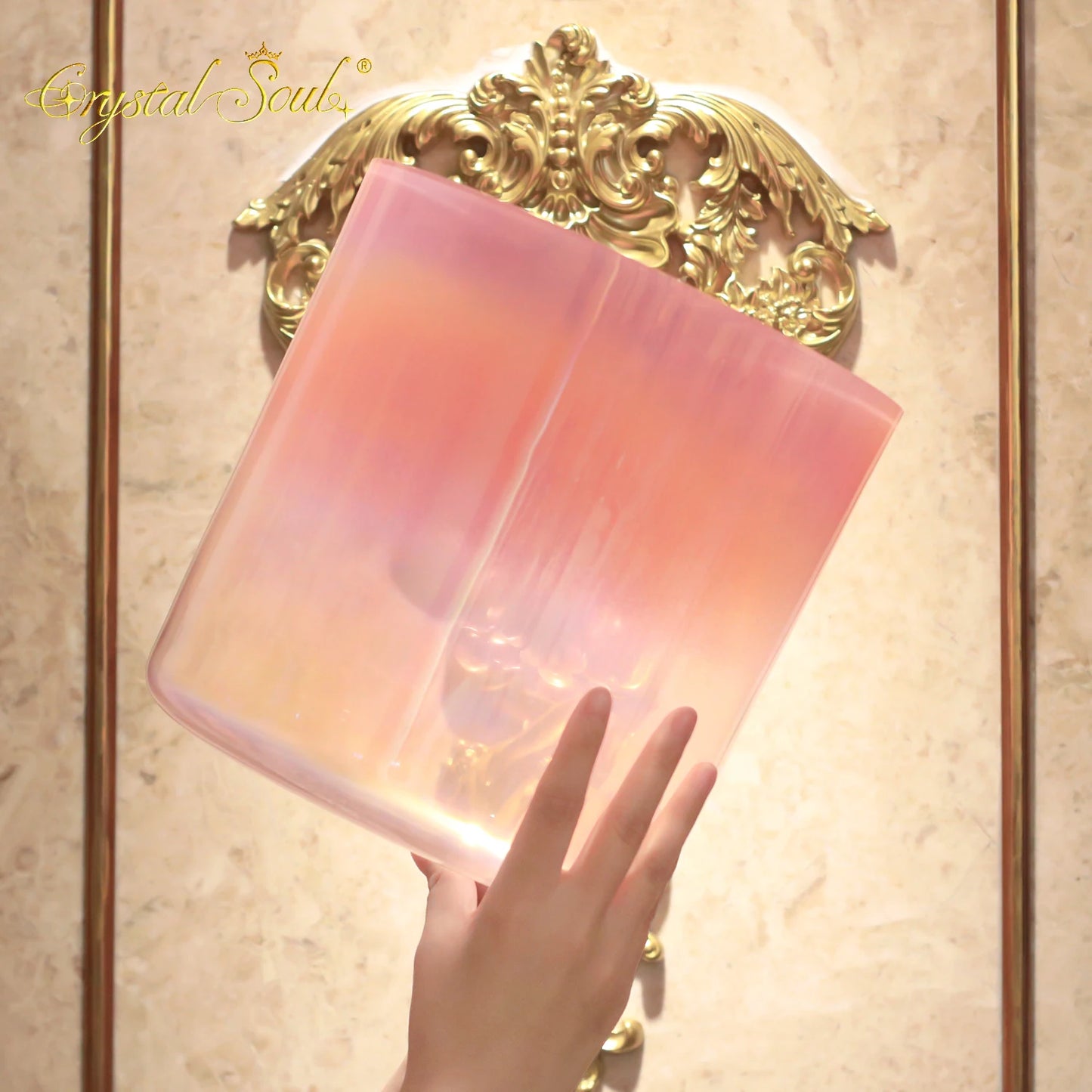 Pink Aurora Crystal Singing Bowl-ToShay.org
