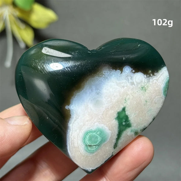 Green Cherry Agate Heart-ToShay.org