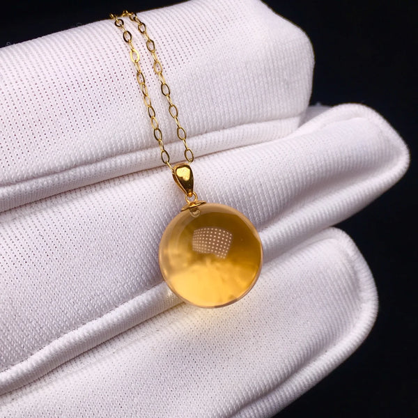 Yellow Citrine Ball Pendant-ToShay.org