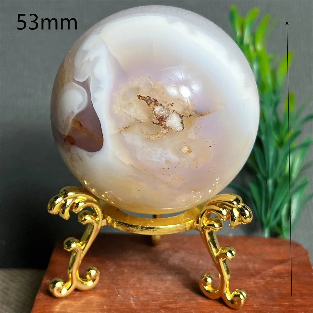 Green Purple Flower Agate Ball-ToShay.org