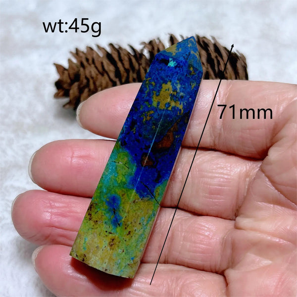 Blue Azurite Chrysocolla Point-ToShay.org