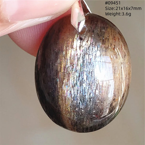 Black Moonstone Sunstone Pendant-ToShay.org